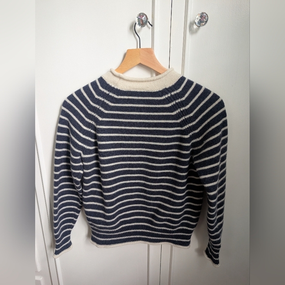 Alex Mill | Freja Sweater in Ivory/Indigo - Picture 4 of 5